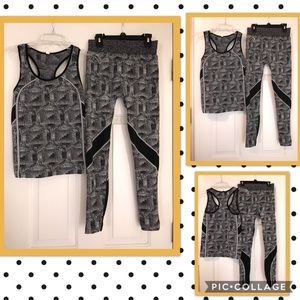 Black and White 2pc work out outfit